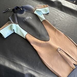 Vintage O'Neill Hammer 2/1mm Spring Suit Wetsuit Women’s 12 Brown Blue Black
